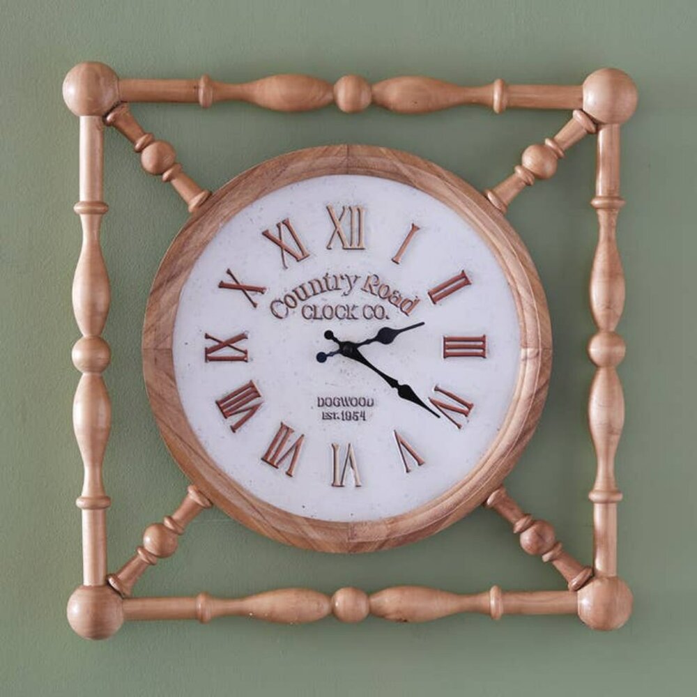 New Large Old Time Country Road Wood Wall Clock - 19 inch